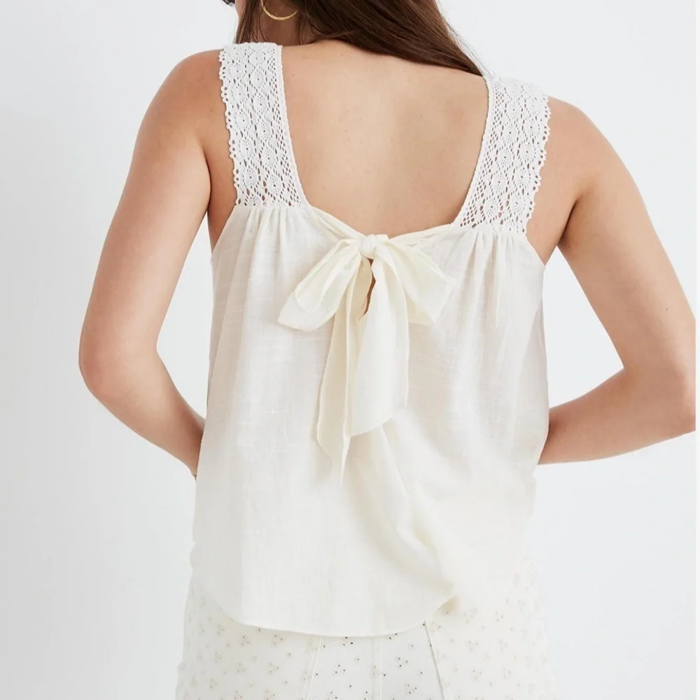 MADEWELL CROCHET TIE-BACK TOP - NWT! - Picture 3 of 3